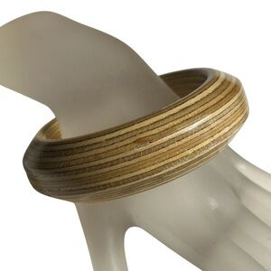 Natural Baltic Birchwood Chunky Wood Bangle Bracelet Vintage Preowned